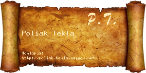 Poliak Tekla névjegykártya